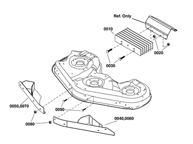 Baffle Group Diagram and Parts List for 1696133A-00  Briggs and Stratton Lawn Tractor Accessories
